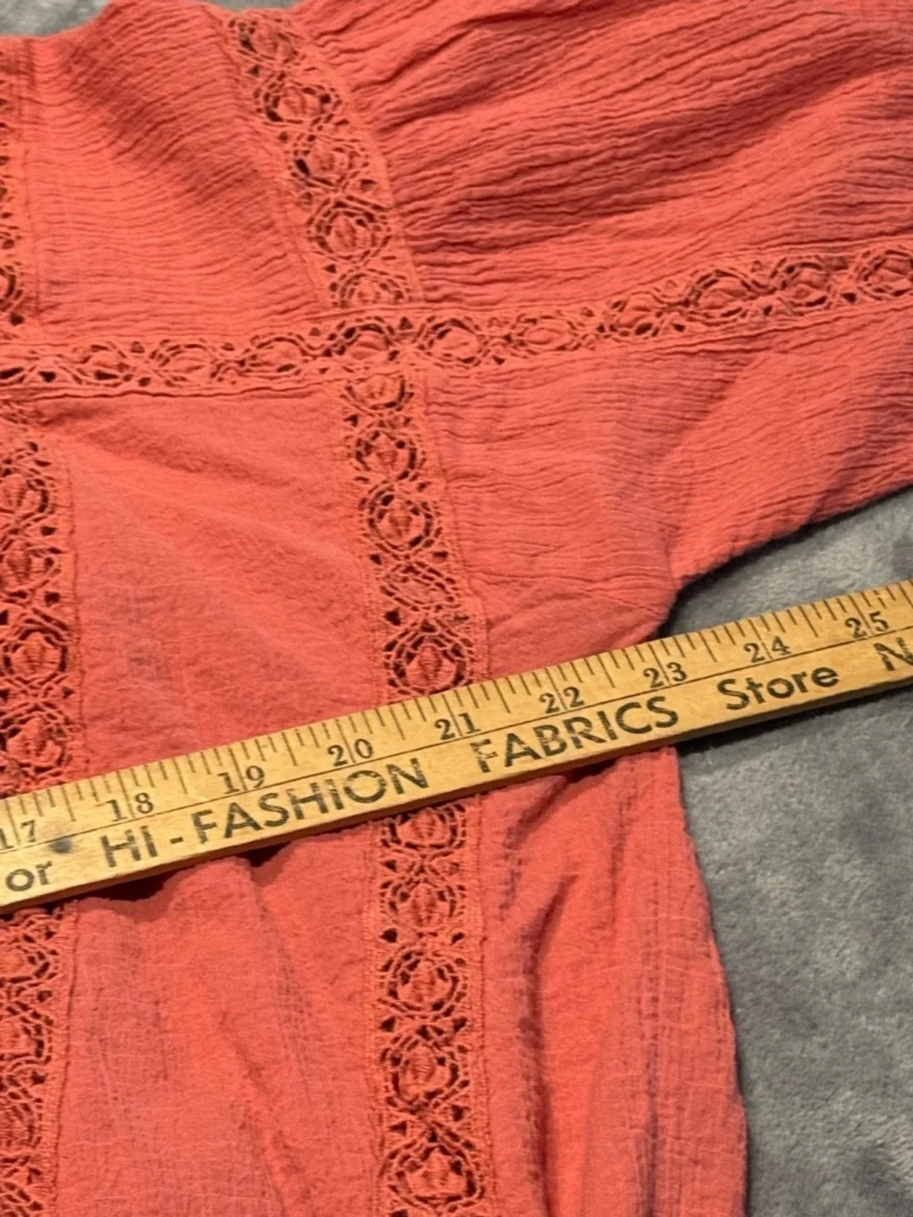 Free People Terracotta Maria Maria Lace Blouse size L - Picture 5 of 9